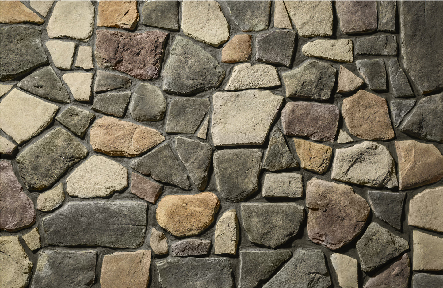 Pattern of stone tiles in various shades of brown and gray.