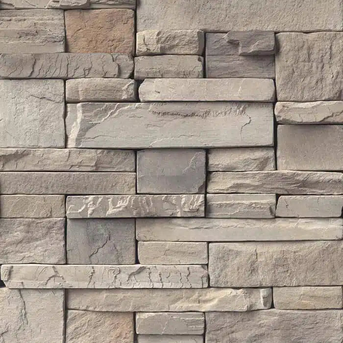 Casa Di Sassi Cremona EZ Ledge veneer featuring warm neutral stone tones, linear stacked stone profile, and refined European architectural texture