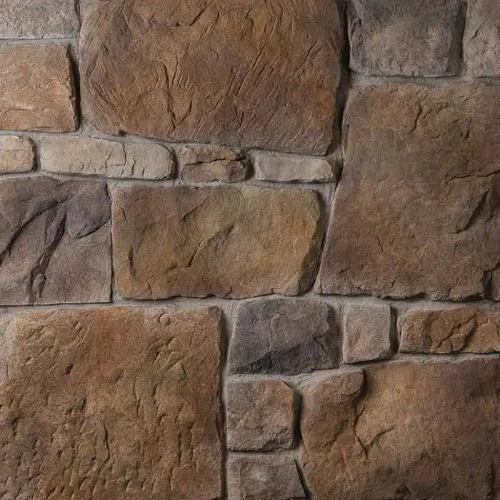 Casa Di Sassi Euro Old World veneer featuring irregular aged stone shapes, rich blended tones, and classic European natural stone texture