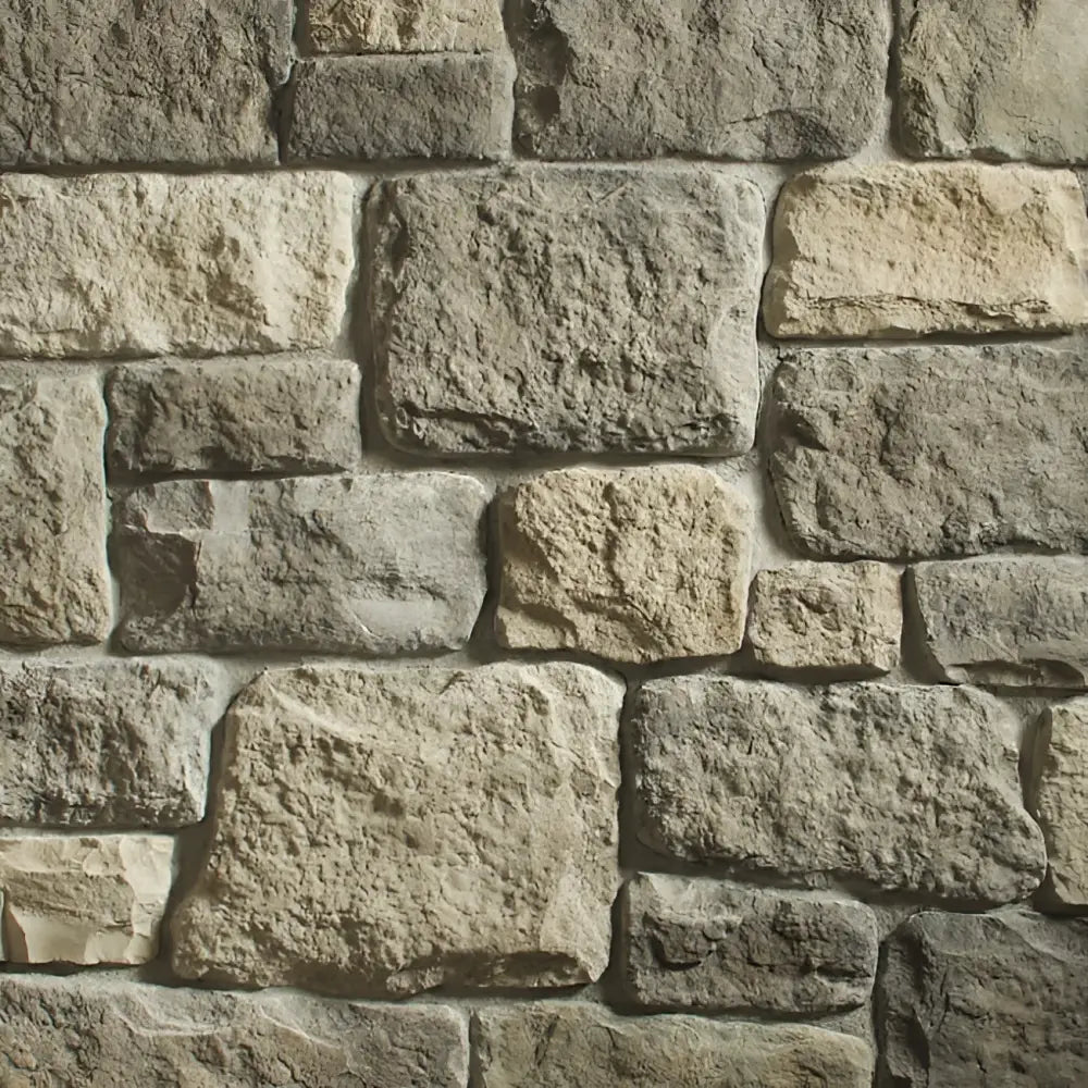 Handcrafted limestone stone veneer with soft grey tones and natural texture inspired by orchard landscapes, part of the Creative Mines® collection.