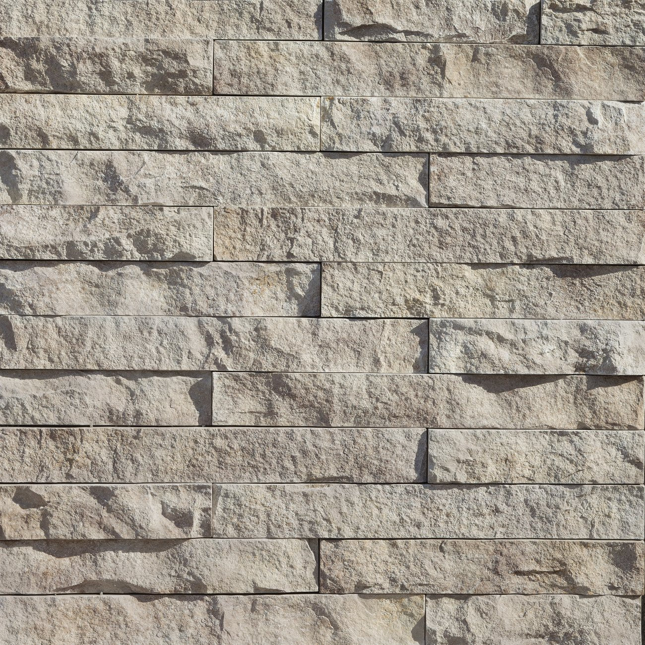 Eldorado Birch LedgeCut33 stone veneer in soft white and pale gray tones with a clean, modern stacked-stone profile