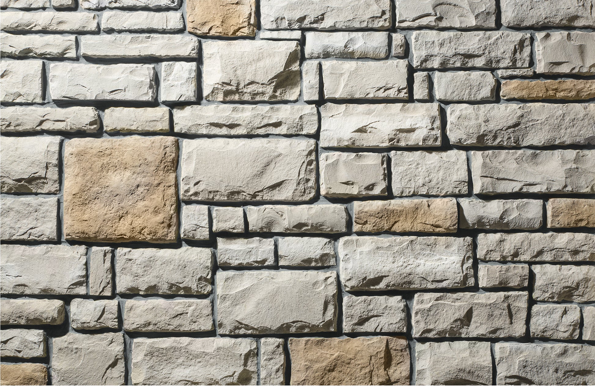 Pattern of stone bricks in beige and brown tones