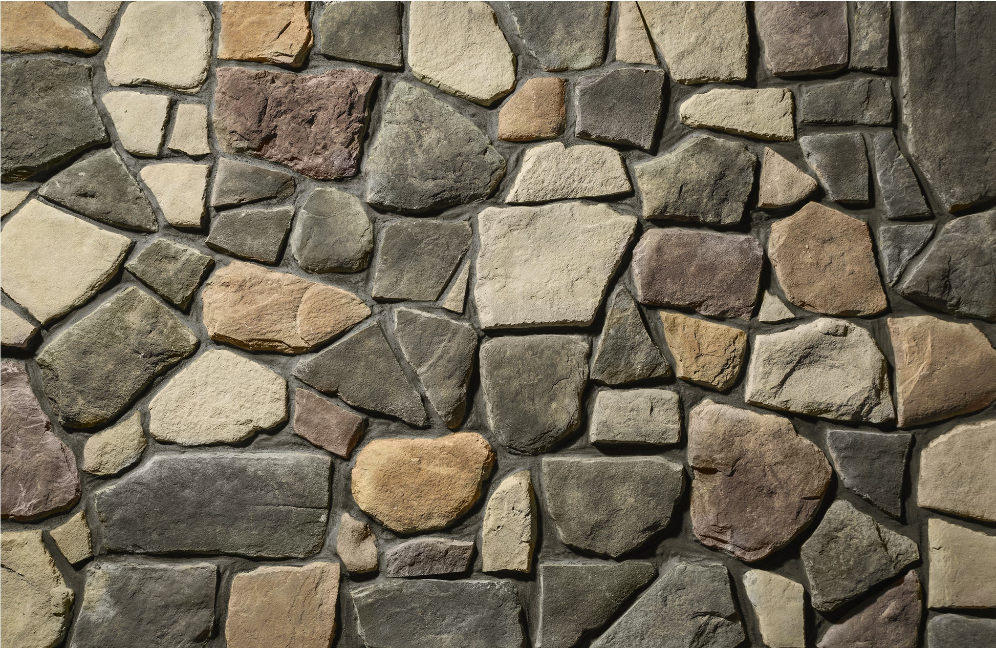 Pattern of stone tiles in various shades of brown and gray.