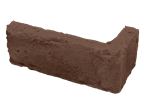 Brown rectangular brick-like object on a white background