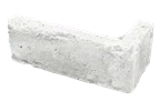 White rectangular stone-like object on a white background