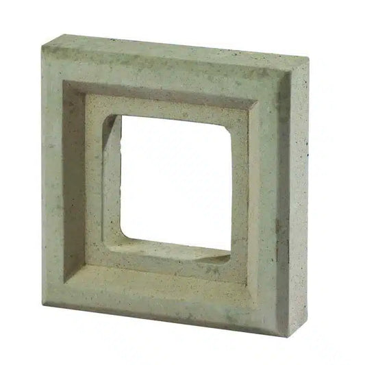 Casa Di Sassi Double Receptacle Block featuring neutral-toned stone detailing designed to integrate dual electrical outlets seamlessly into masonry walls.