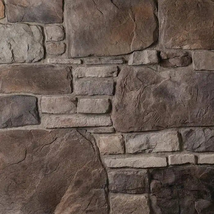Casa Di Sassi Grigio Old World veneer featuring irregular aged stone shapes, cool gray tones, and classic European natural stone texture.