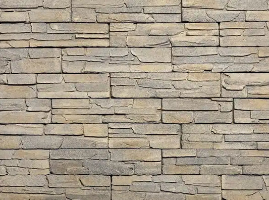 Casa Di Sassi Lucca Kwik Stack veneer featuring warm European stone tones, layered stacked stone profile, and refined architectural texture
