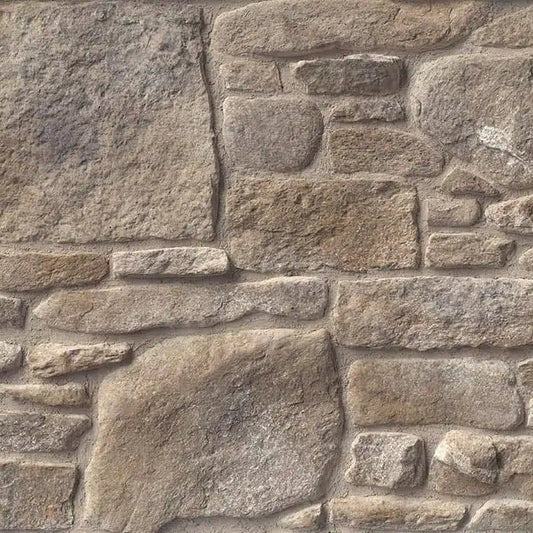 Casa Di Sassi Matera Country Rubble veneer featuring warm earthy stone tones, irregular rubble stone shapes, and authentic Old World masonry character.