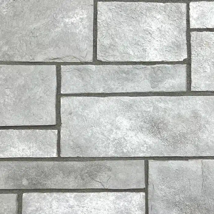 Casa Di Sassi Sombre Yorkshire veneer featuring deep charcoal and gray stone tones, classic ashlar stone profile, and refined Old World architectural character