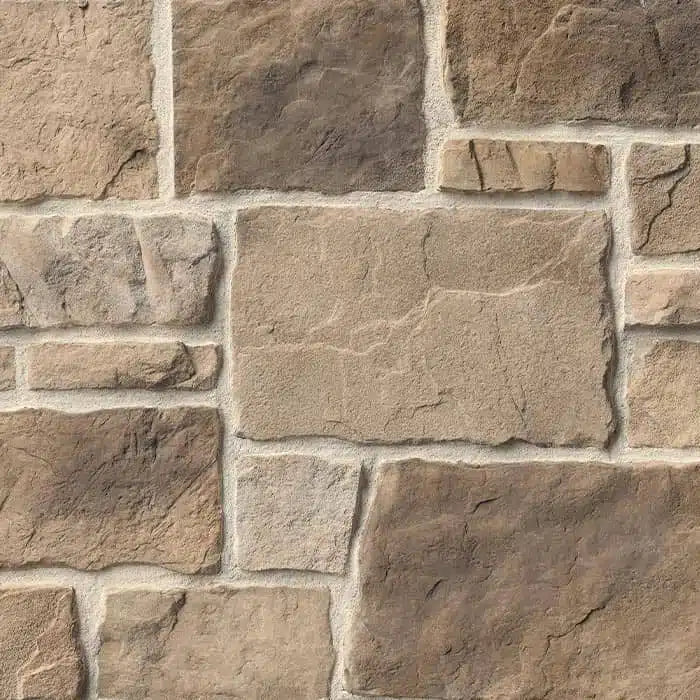 Casa Di Sassi Terracina Volterra veneer featuring warm limestone tones, softly textured stone surfaces, and classic European masonry style