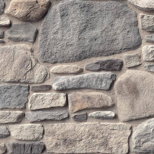 Casa Di Sassi Turin Country Rubble veneer featuring cool neutral stone tones, irregular rubble stone shapes, and classic European masonry character