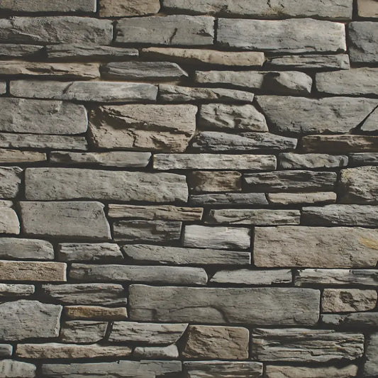 Creative Mines Blacktruffle Craft Trail Ledge stone veneer featuring deep charcoal tones, rugged ledgestone texture, and bold architectural character.
