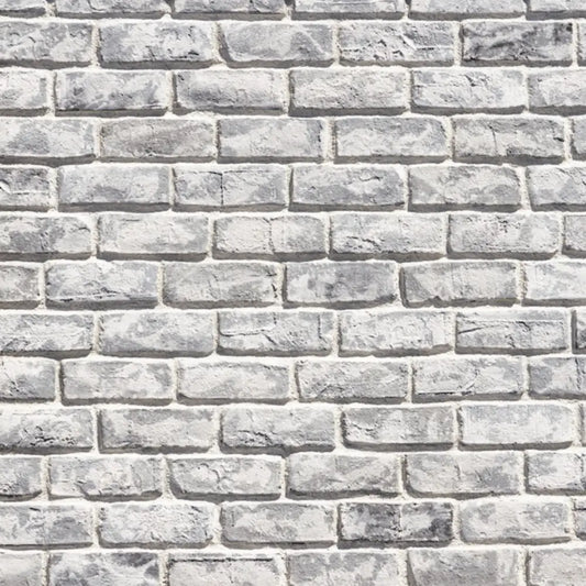 Creative Mines Moonfrost Craft Cannery Brick featuring cool white and gray tones, textured brick surfaces, and modern industrial masonry character.