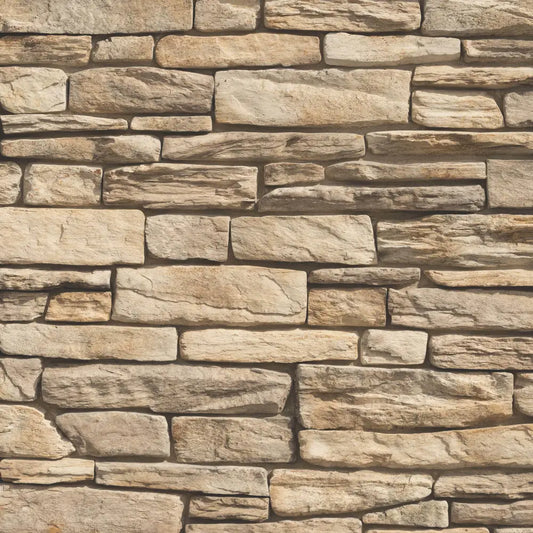 Handcrafted stone ledge inspired by timberwolf trails, featuring a bold rugged texture and natural earth tones by Creative Mines®.