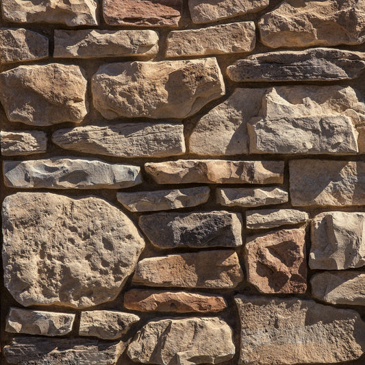 Dutch Quality Natural Blend Tuscan Ridge veneer featuring warm earth tones, rugged layered texture, and Old World Tuscan stone character