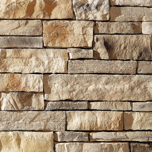 Dutch Quality Natural Blend Weather Ledge veneer featuring warm earth tones, weathered layered texture, and rugged dimensional ledgestone character