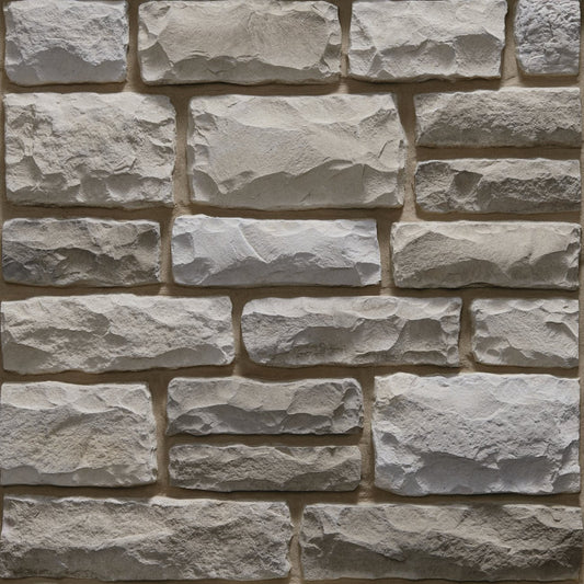 Dutch Quality Oak Blend Limestone veneer featuring warm tan and brown tones, chiseled limestone texture, and classic rectangular stone profiles