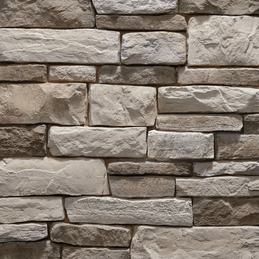 Dutch Quality Oak Blend Weather Ledge veneer featuring warm tan and brown tones, weathered layered texture, and rugged dimensional ledgestone character