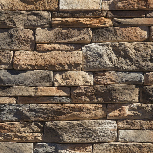 Dutch Quality Sienna Stack Ledge veneer featuring warm sienna and brown tones, layered stacked texture, and dimensional ledgestone character
