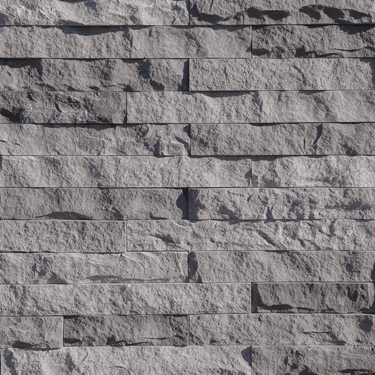 Eldorado Beach Pebble LedgeCut33 stone veneer with cool gray and neutral tones in a clean, modern stacked-stone profile