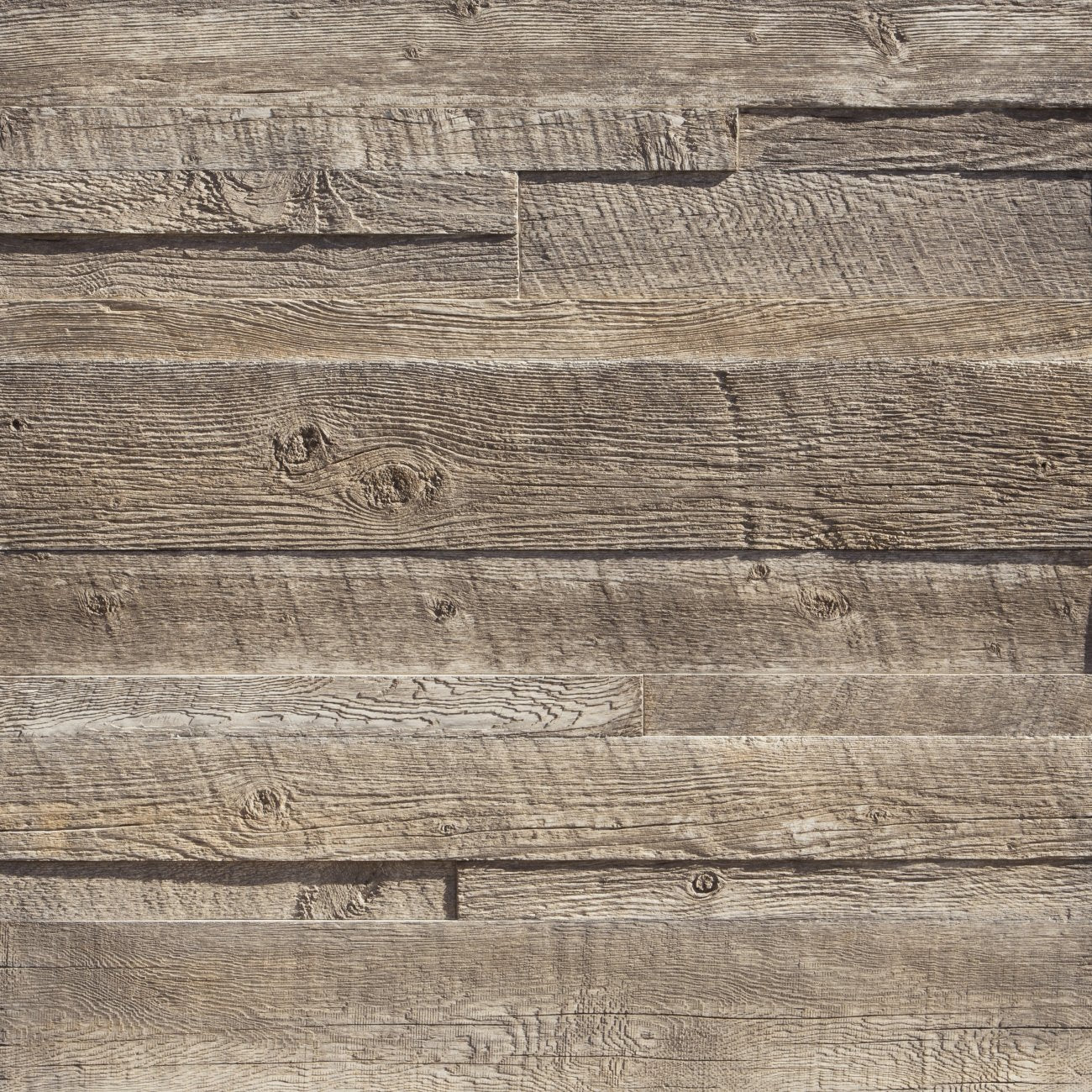 Eldorado Foxwood Vintage Ranch—cool gray, weathered reclaimed-wood planks with detailed grain and rustic texture.