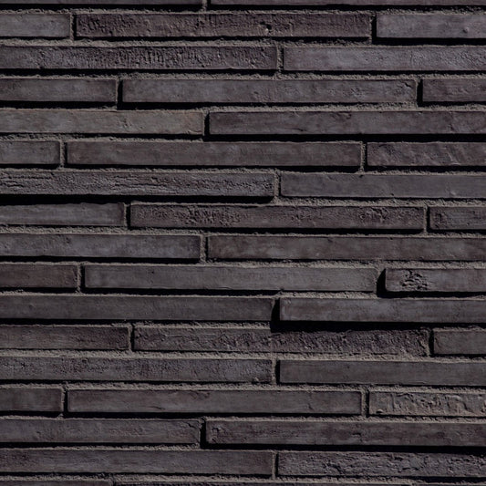Eldorado Hollin LoreioBrick thin brick-style stone veneer in soft gray, taupe, and brown tones with subtle texture