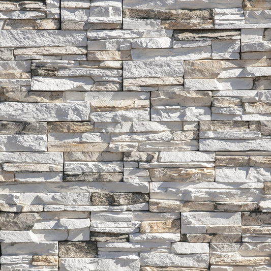 Eldorado Koryak Ridge Stacked Stone with tightly fitted linear stones in deep charcoal, slate gray, and brown tones