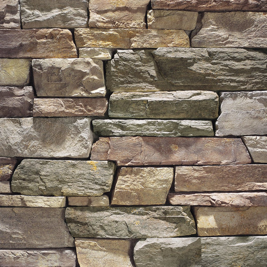 Eldorado Manzanita Cliffstone stone veneer in deep brown and red tones with rugged ledgestone texture