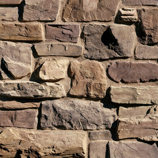 Eldorado Orchard Cypress Ridge stone veneer in warm cream and brown hues with rugged, hand-hewn stone texture