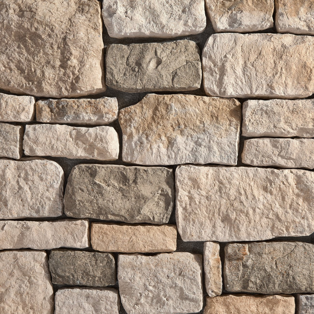 Eldorado Ranchers Ridge RoughCut stone in warm browns and tans with rugged chiseled texture