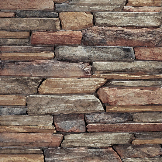 Eldorado Sawtooth Rustic Ledge with rugged textures and warm earth-tone stone pieces