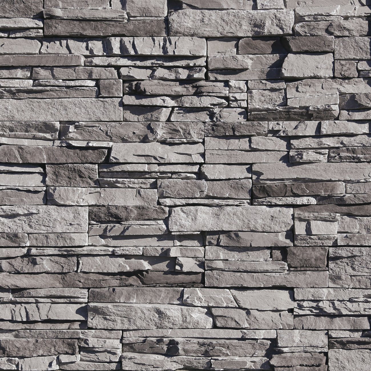 Eldorado Silver Lining Stacked Stone with tightly fitted linear stones in silvery gray, charcoal, and taupe tones