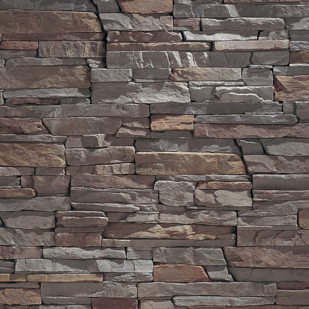 Eldorado Slate Gray Stacked Stone with tightly fitted linear stones in slate gray and charcoal tones