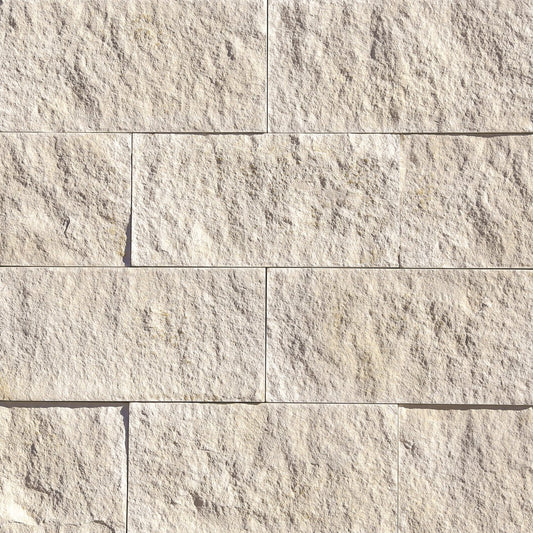 Eldorado Whisper White Ridgetop18 panels in soft white and cream tones with layered, chiseled stone texture
