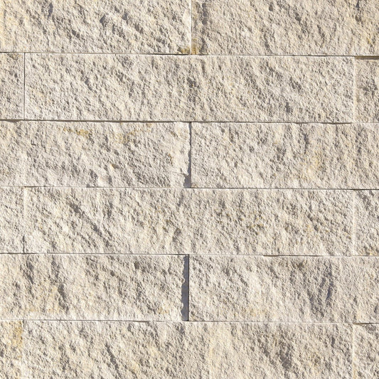 Eldorado White Elm Vantage30 large stone panels in soft white, cream, and light gray tones with subtle texture