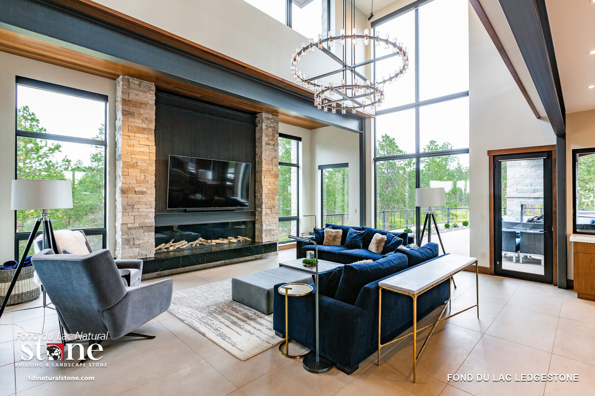 Fond du Lac Ledgestone natural stone in a completed project