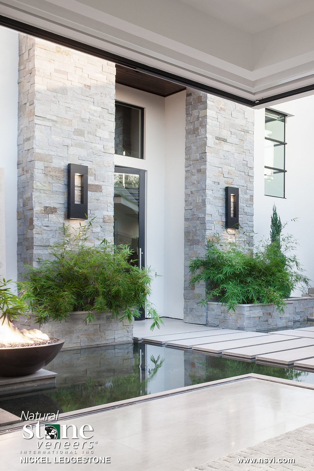 Fond du Lac - Nickel Ledgestone natural stone in a completed project