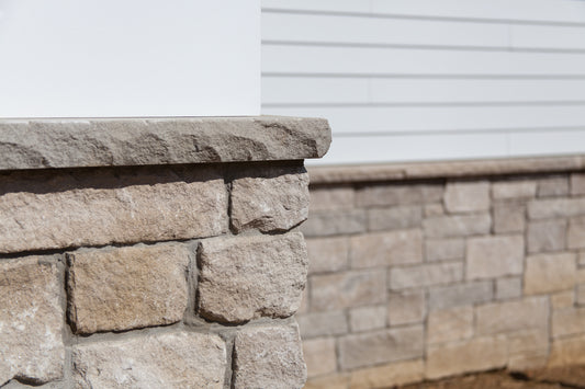 Polycor Rockford Estate Blend thin veneer in Indiana Limestone Full Color Blend