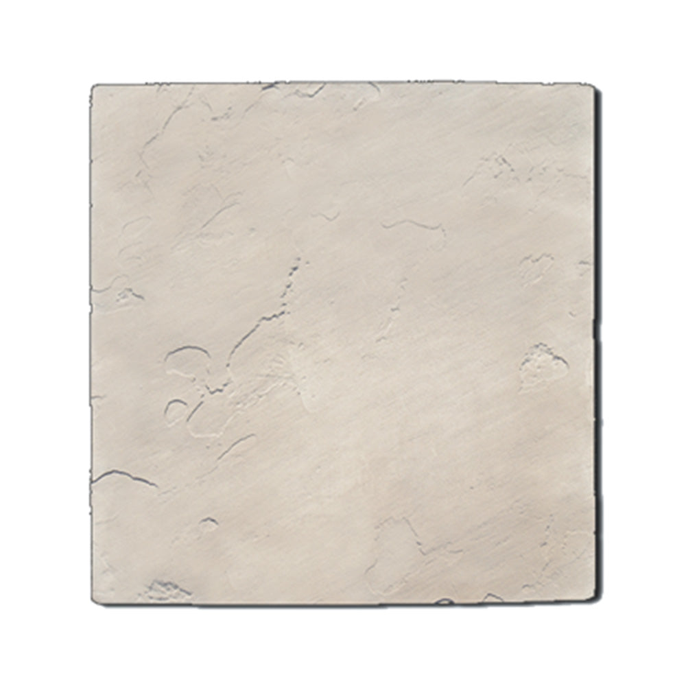 Rectangular stone tile with a textured surface on a brown background