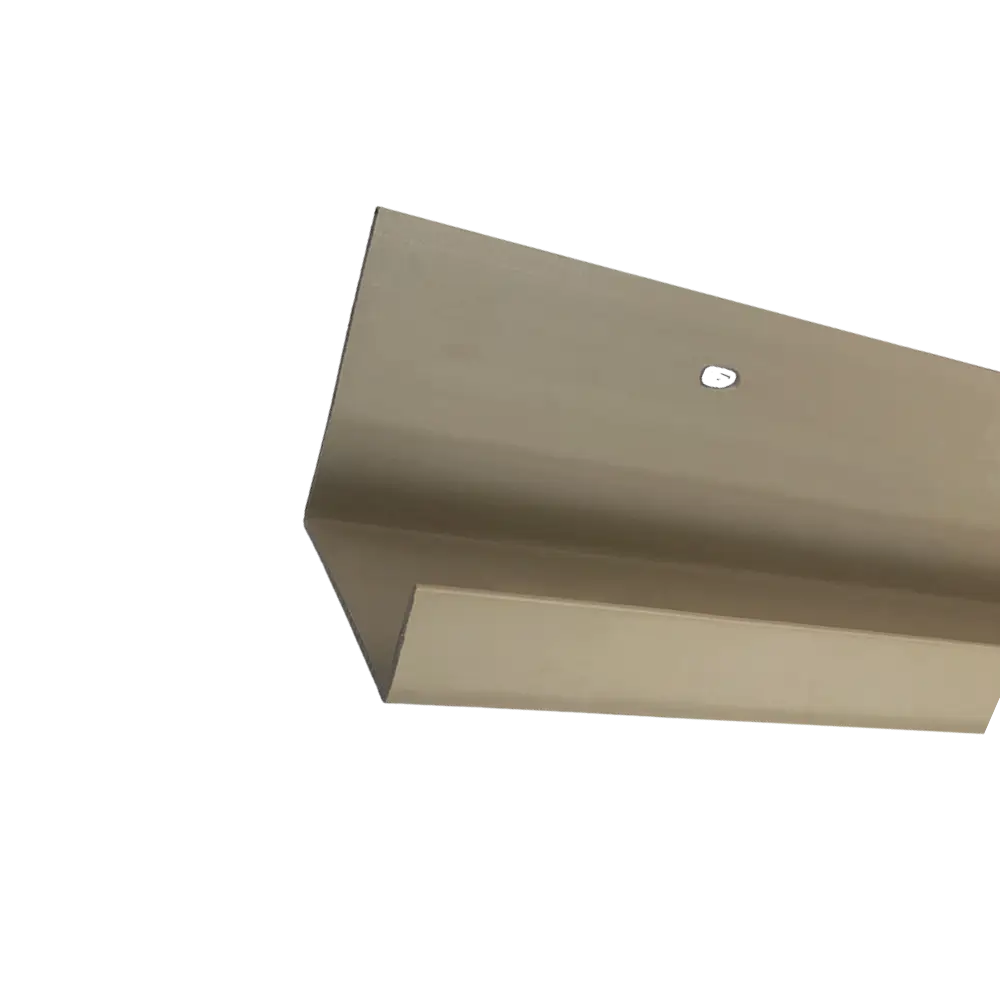 Taupe Versetta Stone J-Channel trim designed to cover rough cuts around doors and windows